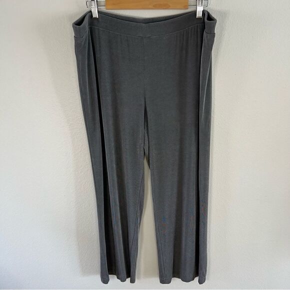 Chicos Travelers pants Silver Shine Gray size 3 (16 XL) Flowy Elastic Waist - Picture 1 of 6